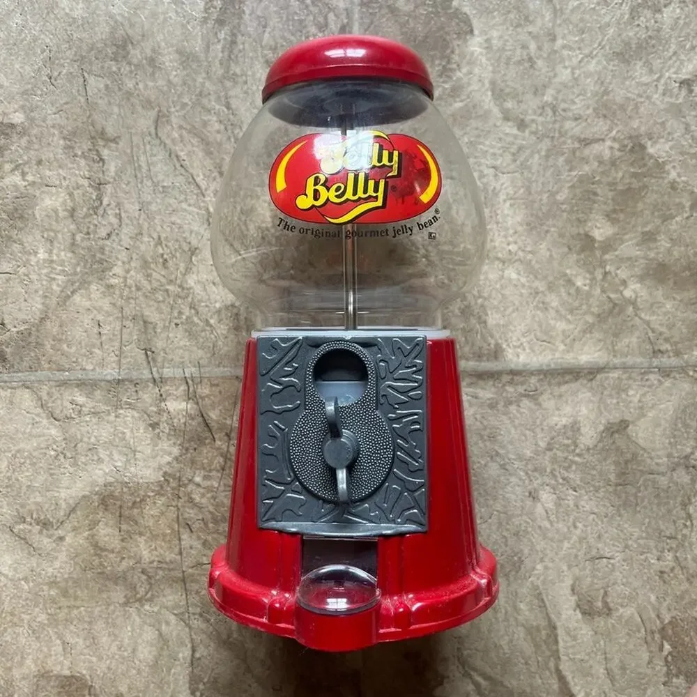 Vtg 90s Jelly Belly Bean Machine Dispenser Metal Coin Bank Retro Nostalgic Candy